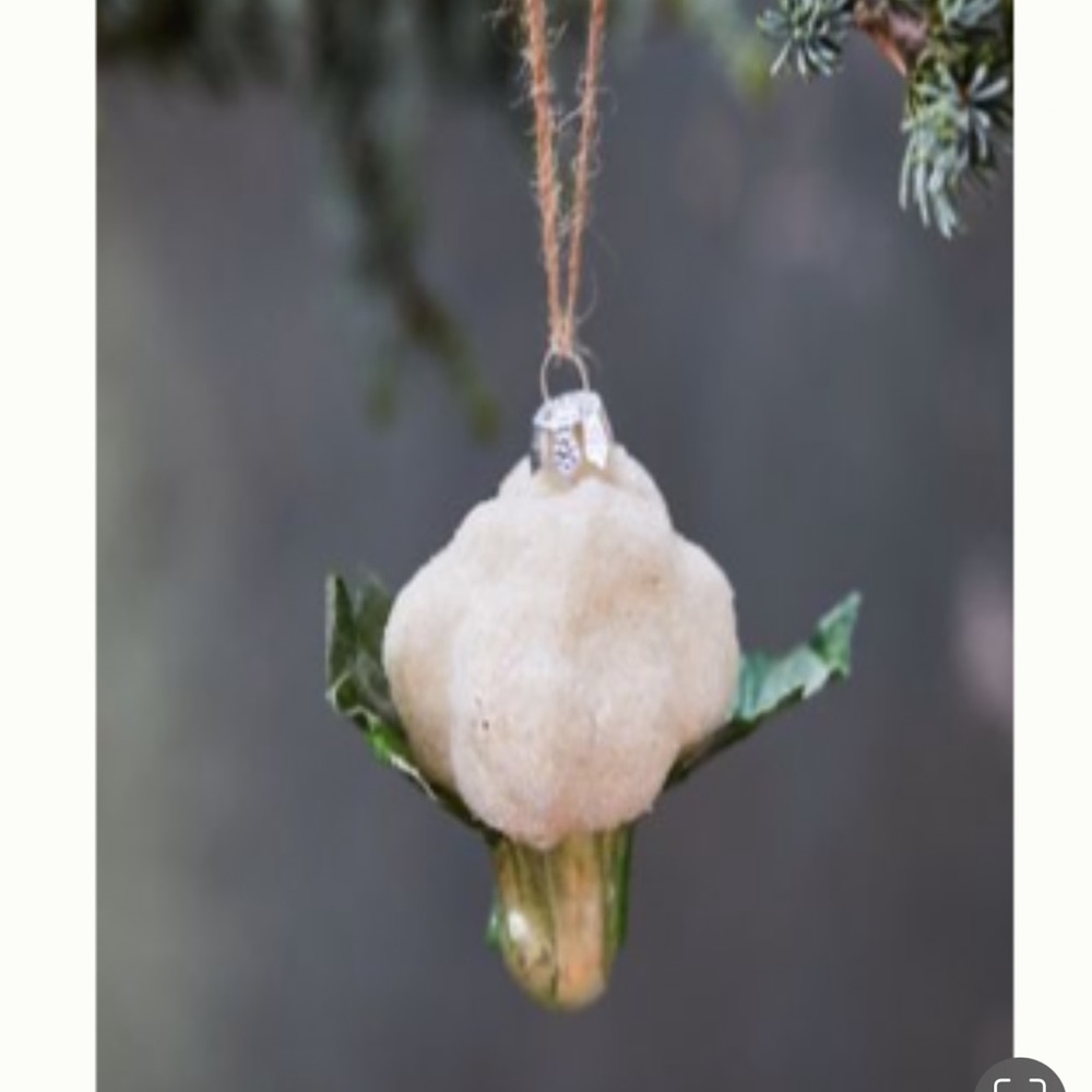 Anthropologie Rare NWT cauliflower glass ornament; so cute!